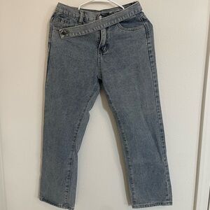 SHEIN Straight Leg Gray Wash Women's Jeans